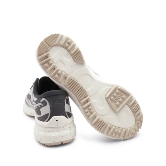BOSS Men's Gray and White Sneakers - Picture 4 of 5